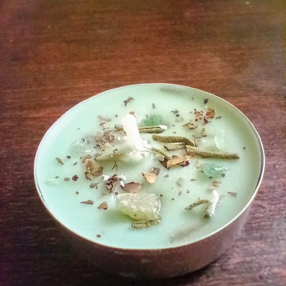 Money spell candle (pack of four) dressed candles- Spell candle- Dressed spell - Picture 1 of 2